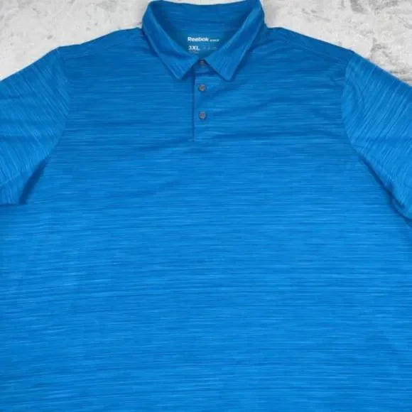 Reebok Golf‎ Polo Mens Short Sleeve Heather Blue Golf Shirt Polo Size 3XL EUC - Picture 4 of 7